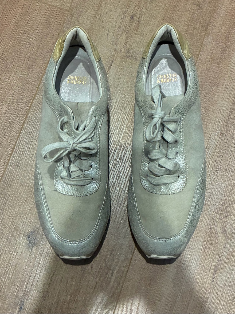Johnson & Murphy Women’s Casual Suede Sneakers in Light Beige